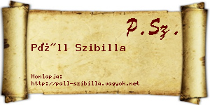 Páll Szibilla névjegykártya